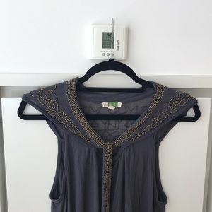 Anthropologie beaded tank top